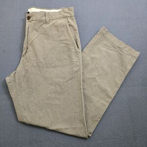 Banana Republic Men 35X32(30.5) Gray Pinstripe Straight Fit Dress Pants